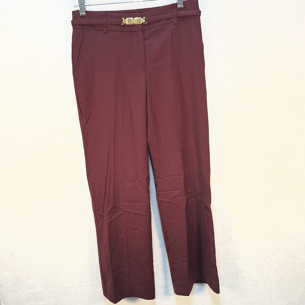 Talbots Heritage Wool Blend Pants Womens Petite 4 Maroon Lined Fall Career Work